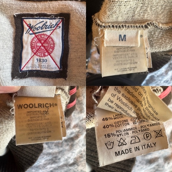 VTG Woolrich Y2K Zip Up Sweater Sz M Track Blokette Blokecore Made in Italy Wool - Picture 13 of 16